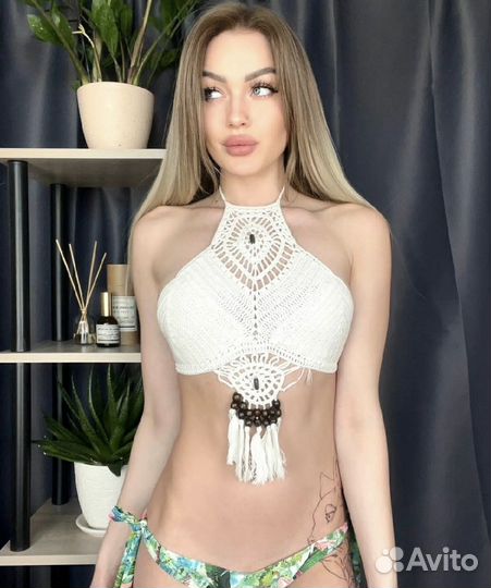 Купальник вязаный в стиле бохо