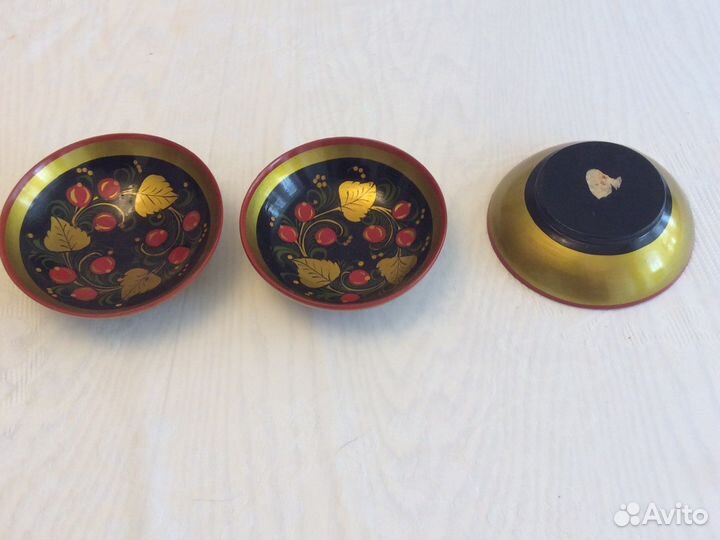 Хохлома СССР чашки миски тарелки днрево