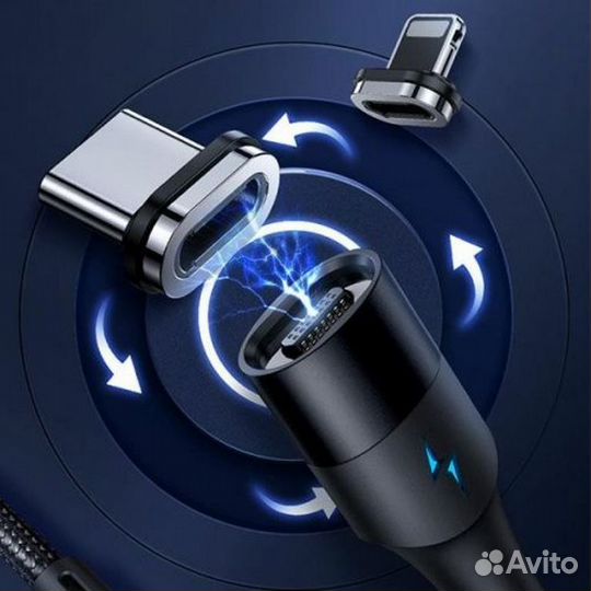 Кабель QC3.0, 20, 60 Ватт, Type-C, Apple, microUSB
