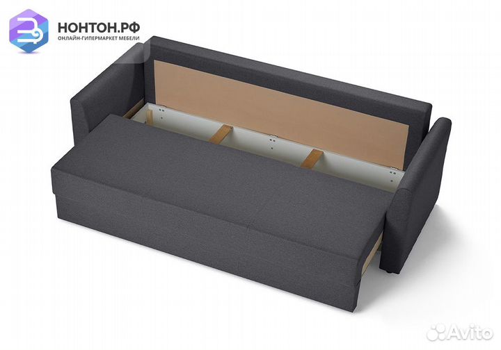 Диван еврокнижка Монца темный графитовый