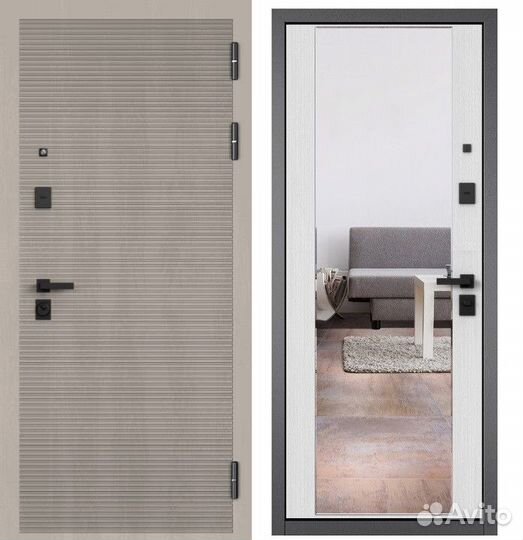 Дверь входная металлическая с зеркалом