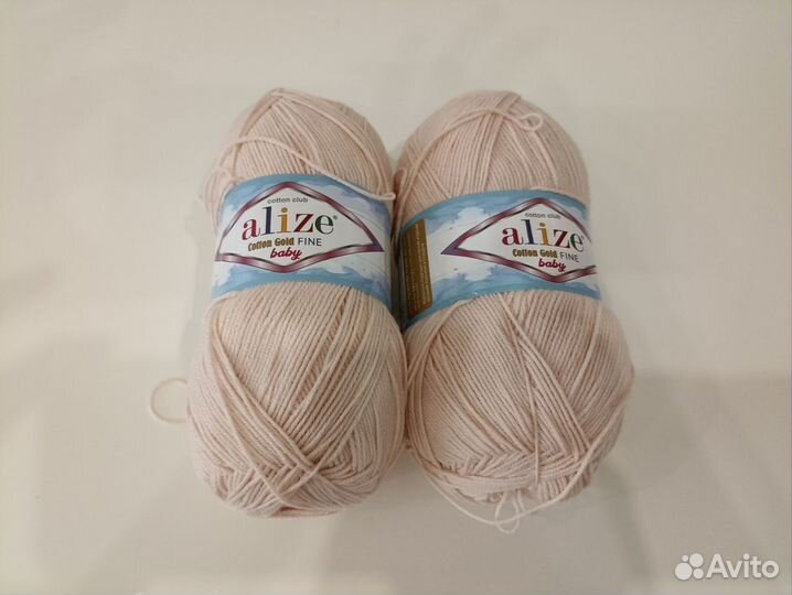 Пряжа Alize Cotton Gold fine baby, молочно-бежевый