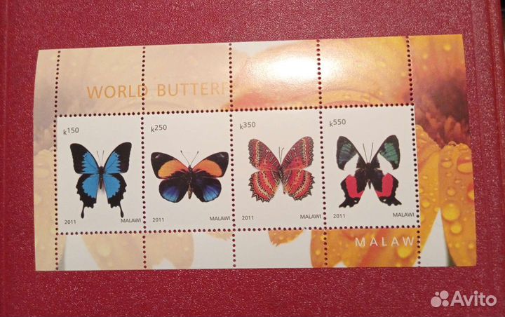 Африка.Малави. насекомые. Бабочки. 20марок и блок