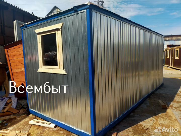 Зимняя бытовка с двухскатной крышей