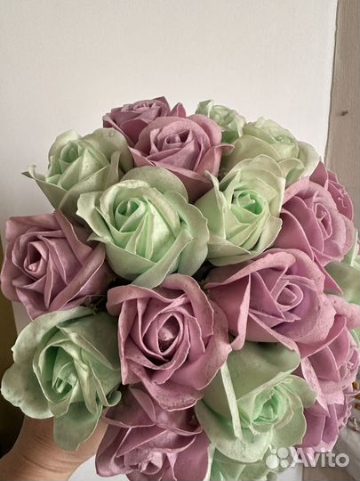 Букет роз из мыла