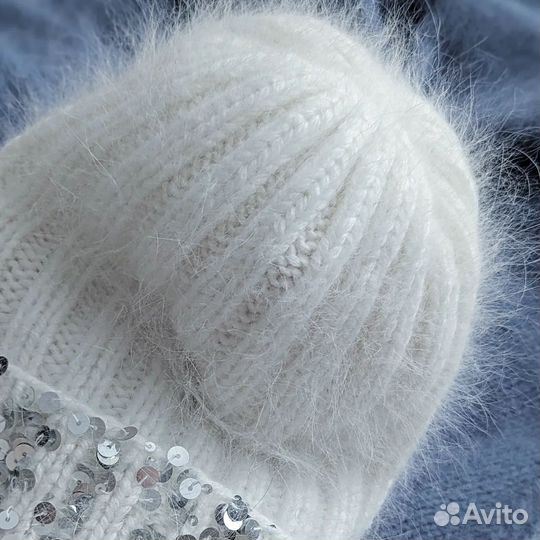 Бини бактус шарф шапка пух норки