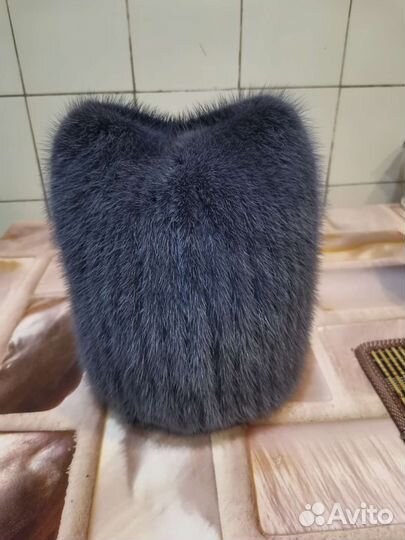 Шапка женская норковая вязаная