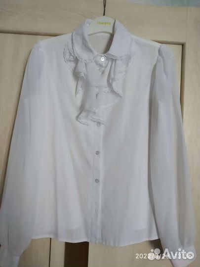 Блузка белая для девочек 152