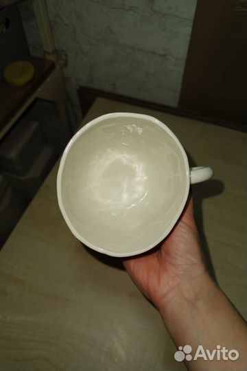 Кружка с бантиком керамика ручной работы