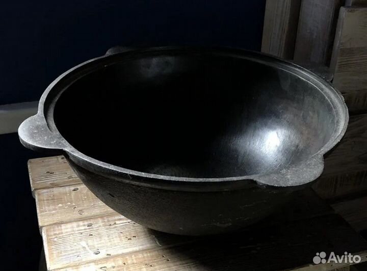 Казан чугунный узбекский круглое дно 10 литров