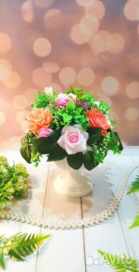 Подарок на день рождения Букет цветов из мыла