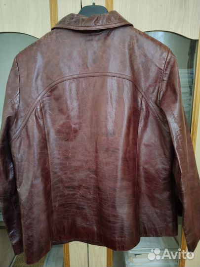 Кожаная куртка женская размер 48