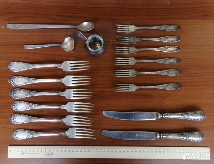 Мельхиор нейзильбер ложки вилки ножи винтаж СССР