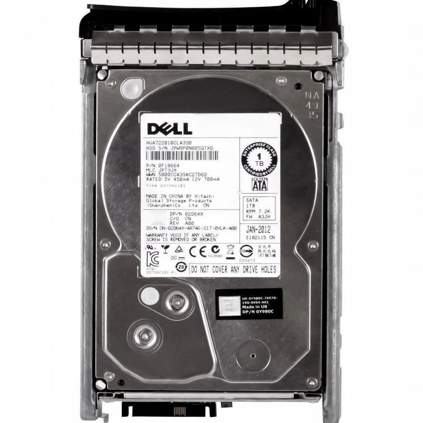 [2D64X] Жесткий Диск Dell 1tb Sata2 3,5" Hdd 2d64x