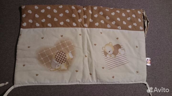 Комплект:бортики и постельное белье с таким же рис