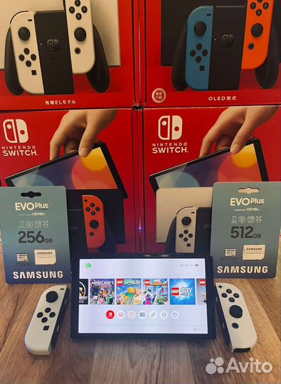 Новые Nintendo switch Oled 256/512гб, Любые игры