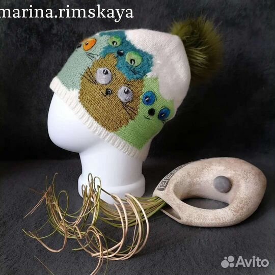 Шапка с милыми совами