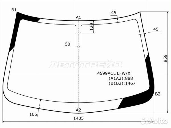 Стекло лобовое LADA kalina