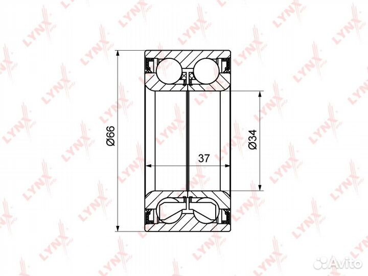 Подшипник ступицы передний комплект WB1147 (lynxau