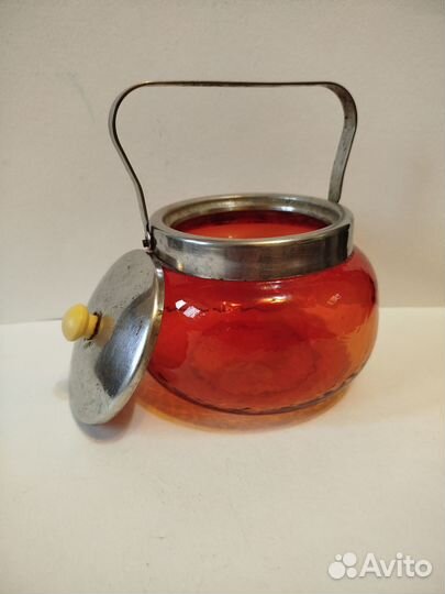 Сахарница СССР цветное стекло