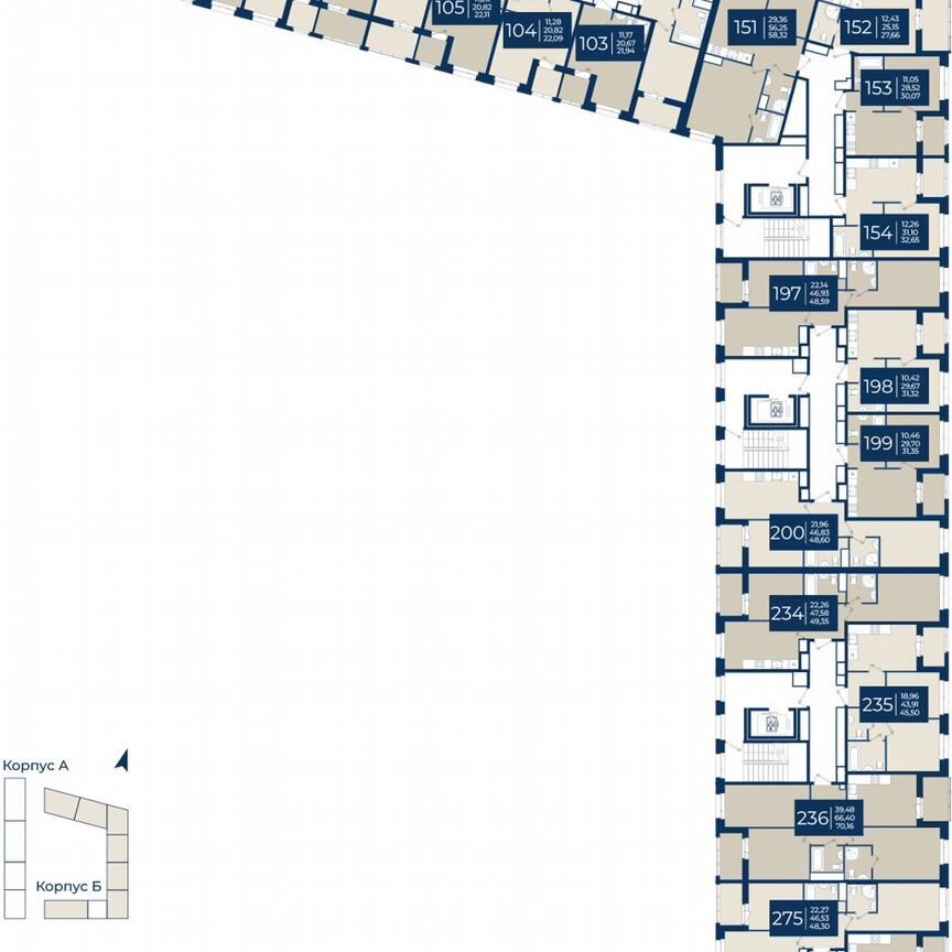 2-к. квартира, 45,7 м², 10/12 эт.