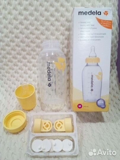 Молокоотсос medela mini electric+бутылочка