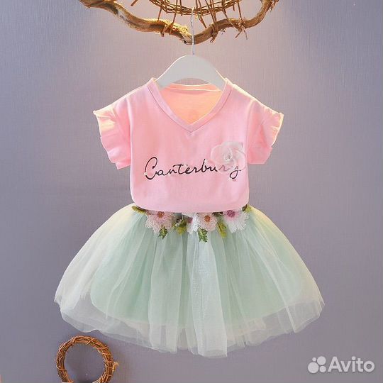 Детский набор платье и футболка,110,120,130 размер