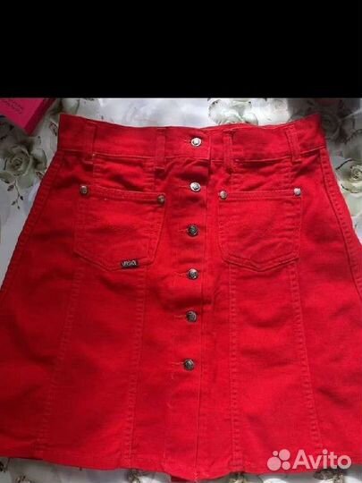 Юбка джинсовая Versace с жилеткой