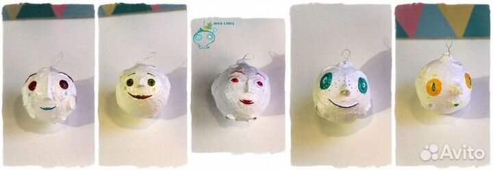 Ёлочные игрушки из папье-маше