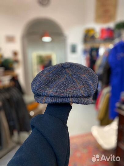 Твидовая кепка жиганка Harris tweed vintage