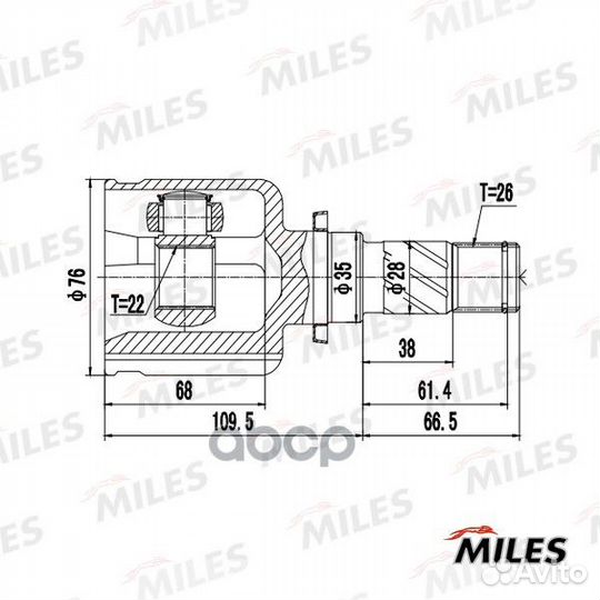 ШРУС внутренний левый mazda 3 03-13 GA10083