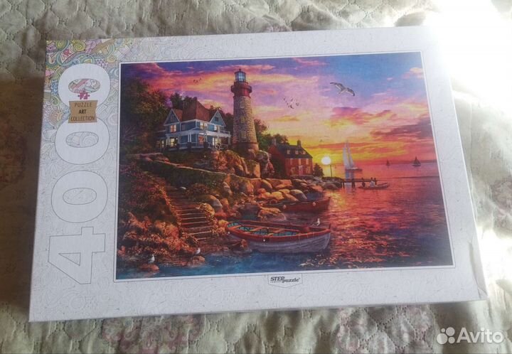 Пазлы море, солнце, маяк