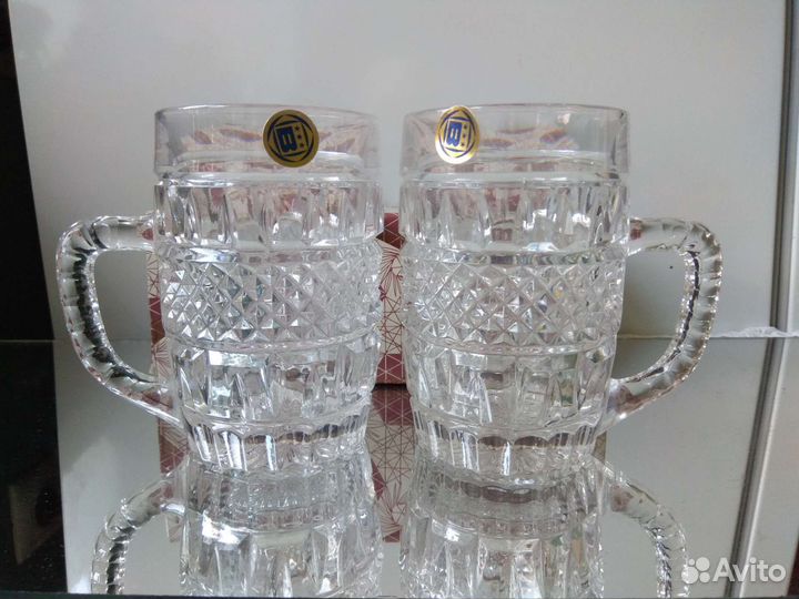 Комплект пивные кружки хрусталь Богемия в коробке