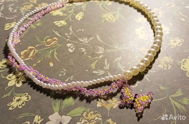 Весеннее ожерелье из бисера