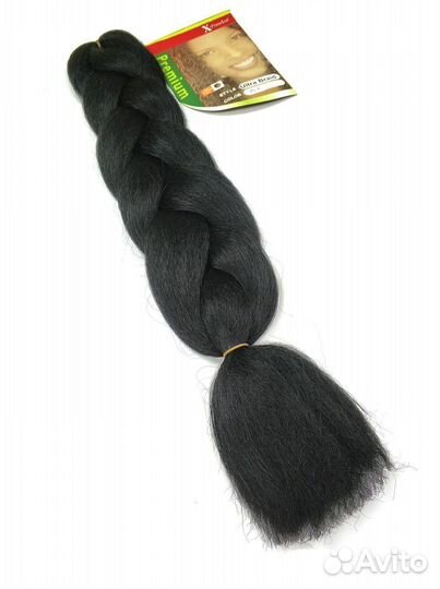 Канекалон однотонный черный