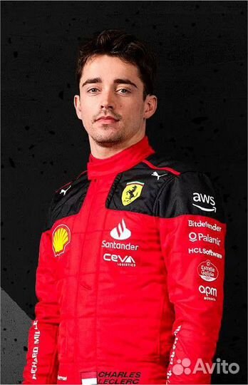 Charles Leclerc автограф на металле в рамке
