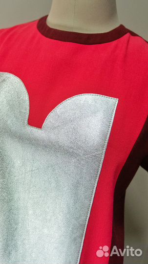 Футболка дизайнерская с кожей