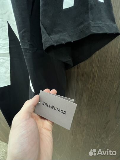 Футболка Balenciaga Archive черная оверсайз