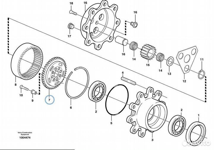 R119586 Шестерня солнечная зубчатая планетарная