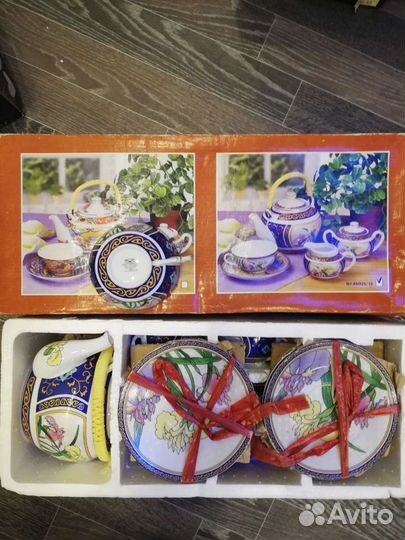 Сервиз чайный Япония на 6 персон рисунок Ирисы