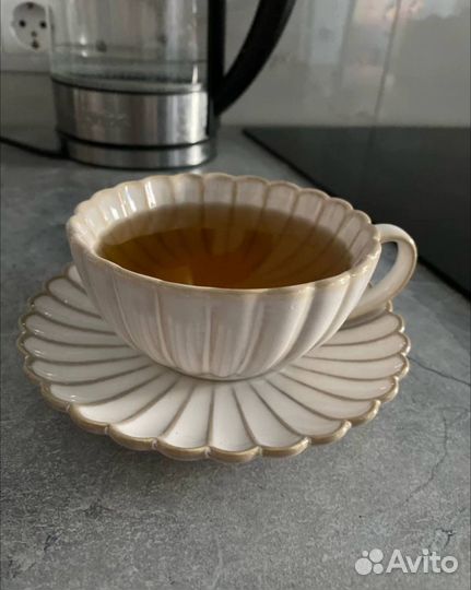 Чайная пара,набор блюдце и чашка(керамика)