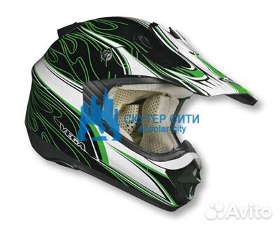 Шлем кроссовый vega NBX-PRO Scorch зеленый-черн. г