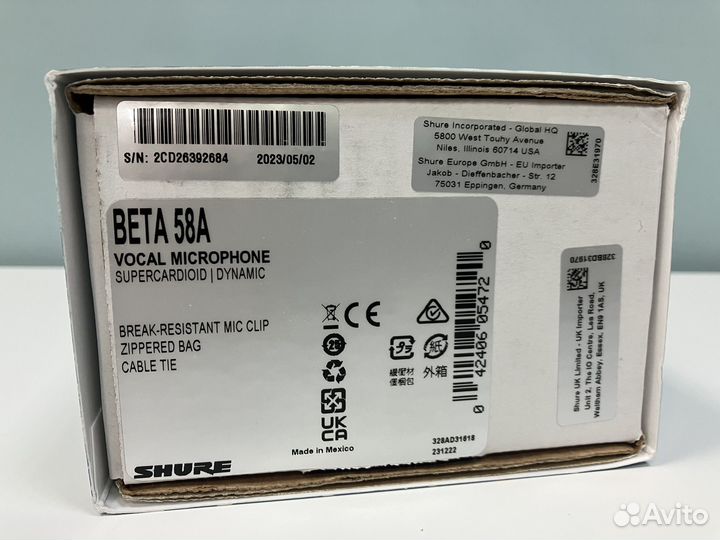 Новый микрофон shure beta 58A