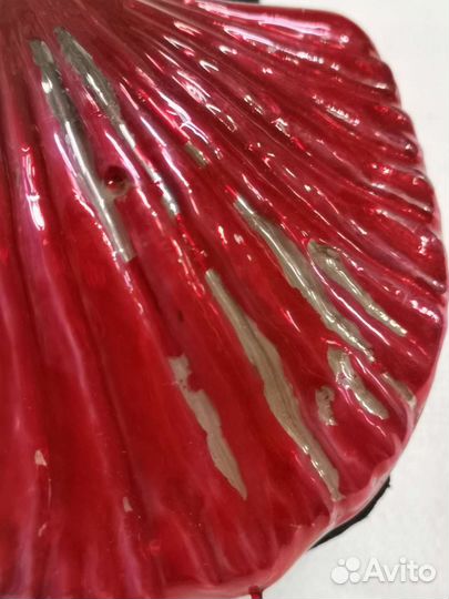 Ёлочная игрушка Ракушка Красная СССР (Ч)