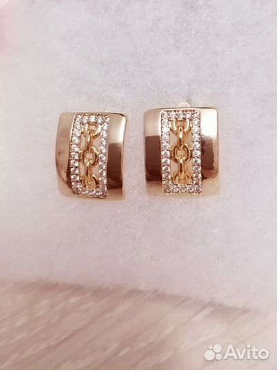 Позолоченные серьги