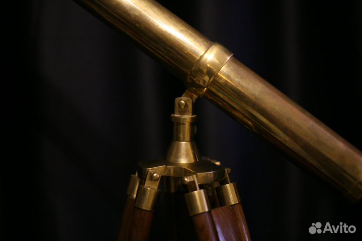 Старинный Латунный Телескоп