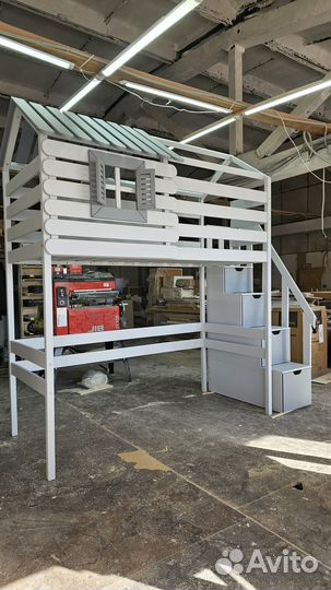 Детская кровать чердак домик