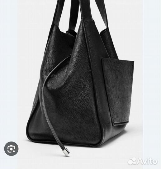 Кожаная сумка шопер Zara