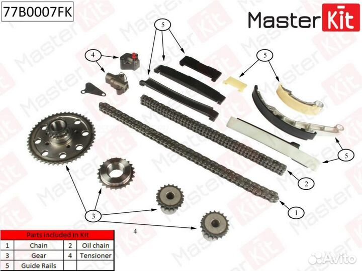 Masterkit 77B0007FK Комплект цепи грм