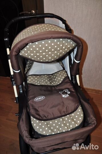 Коляска Verdi Agat 3 в 1 с поворотными колёсами